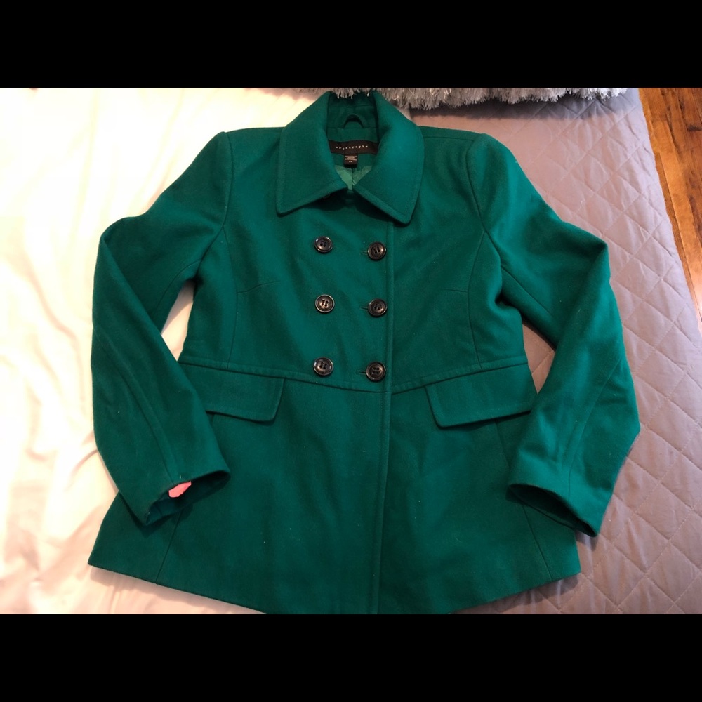 理Emerald Green理 Apostrophe Wool Blend Peacoat